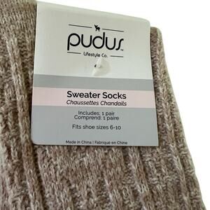 Pudus sweater socks, fits women's shoe 6-10 sizes